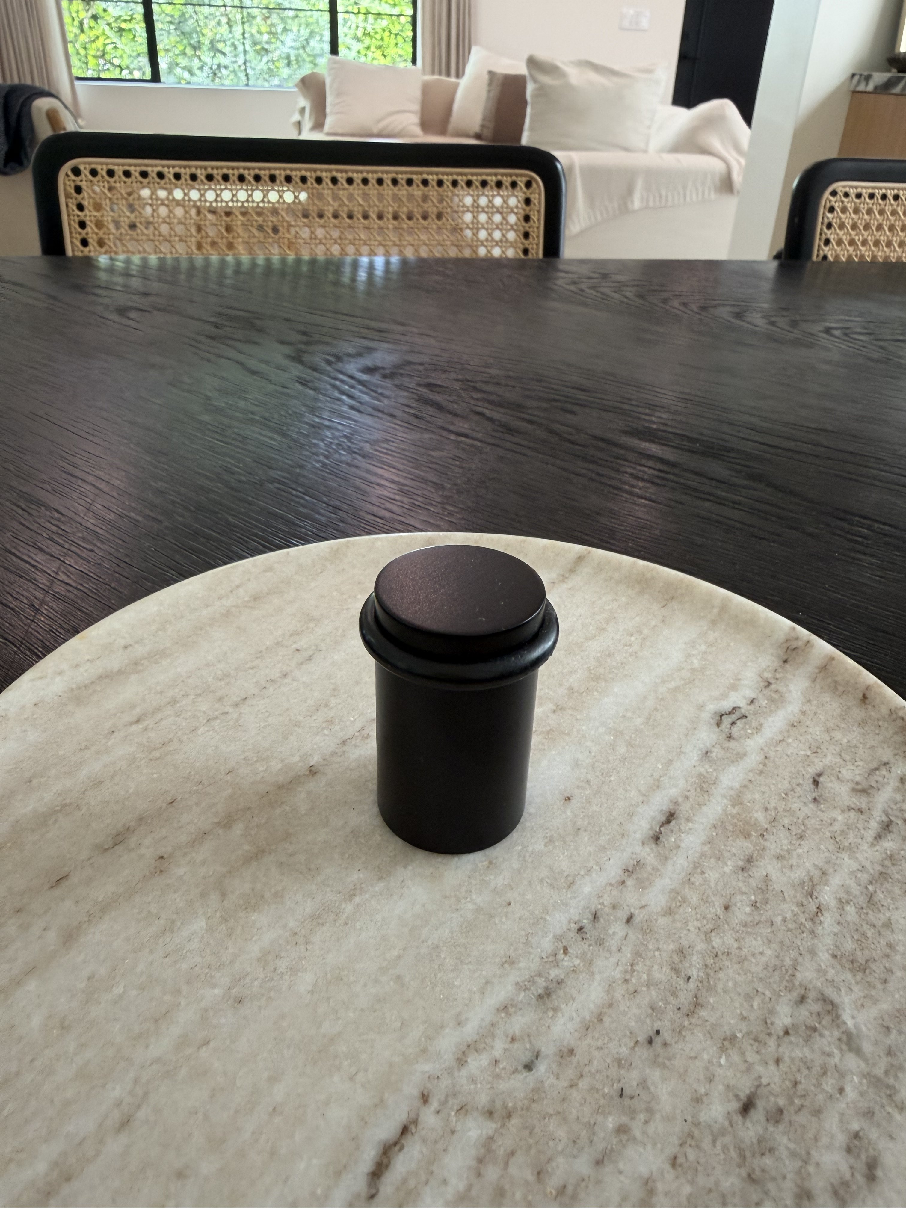 2” Matte Black Door Stopper with Rubber Bumper